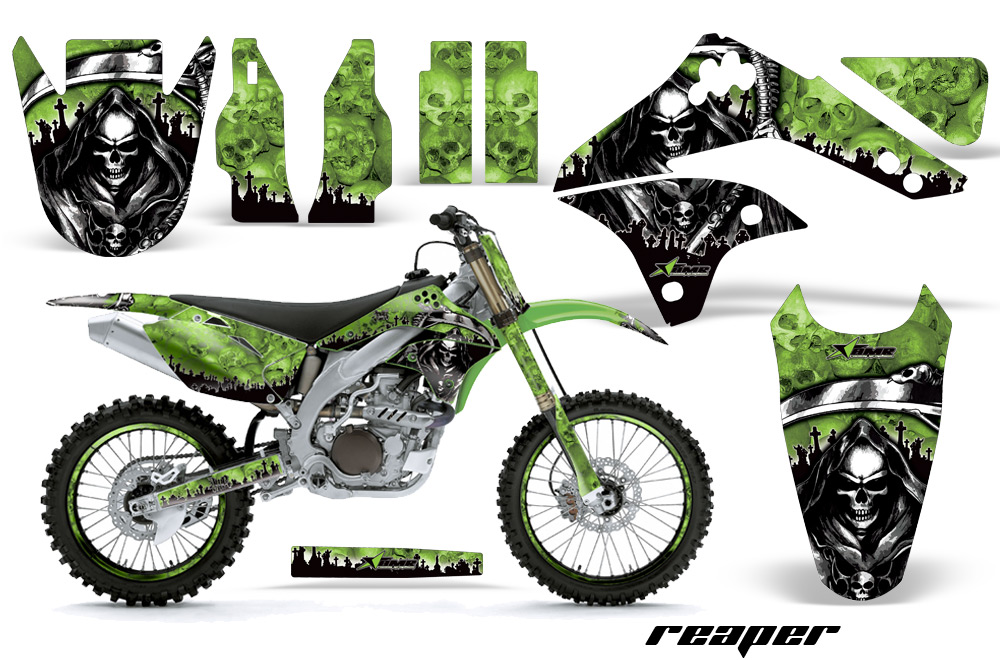 Kawasaki KX450F 06 08 Graphic Kit Reaper Green NPs